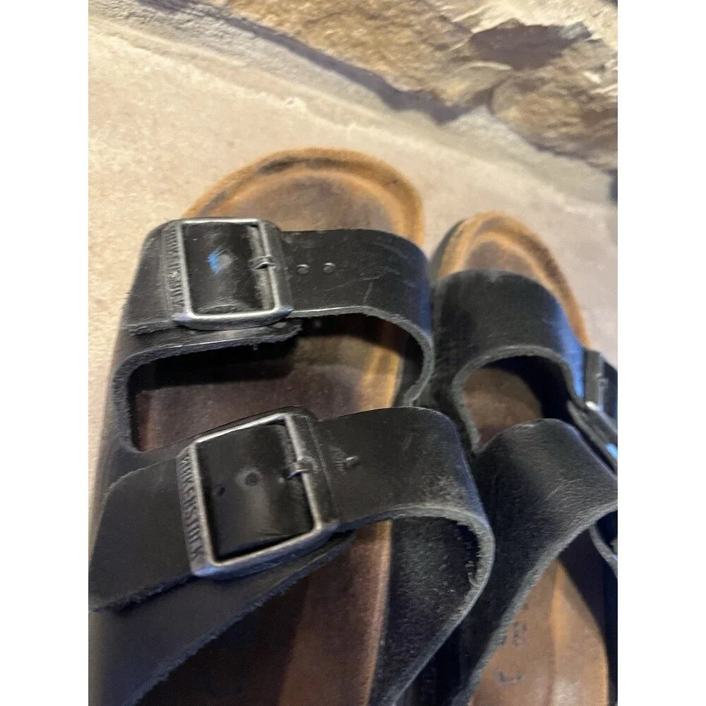 Birkenstock Arizona - Double Buckle Black Oiled Leather EU 41 (Unisex W 10 M 8) - Picture 5 of 9